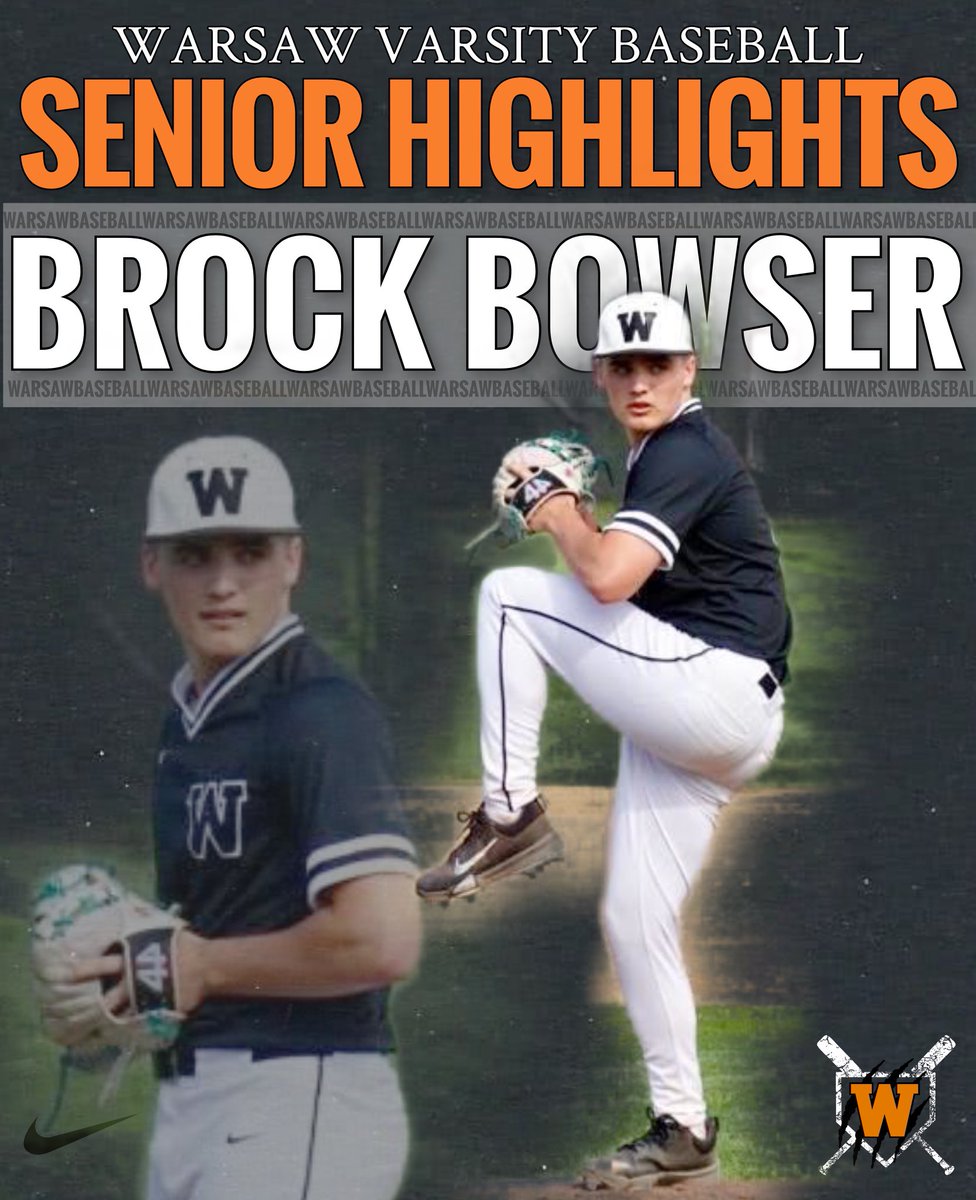WARSAW BASEBALL SENIOR HIGHLIGHTS
BROCK BOWSER
With three games left in the regular season, BOWSER has faced 123 batters over 25.2 innings. With 2 Wins and 1 Save, Bowser leads the Tigers in Strikeouts with current total of 39. #Warsaw #Baseball #WarsawTigers