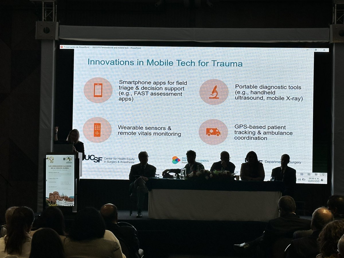 Dr. Boeck <a href="/KickAsana/">Marissa Boeck MD MPH FACS</a> talking about Mobile Technology and Telemedicine in Trauma Management in remote regions : Innovations to improve Global Coverage <a href="/Panamtrauma/">Panamericanadetrauma</a> #SPT2025 #Ecuador #Cuenca
