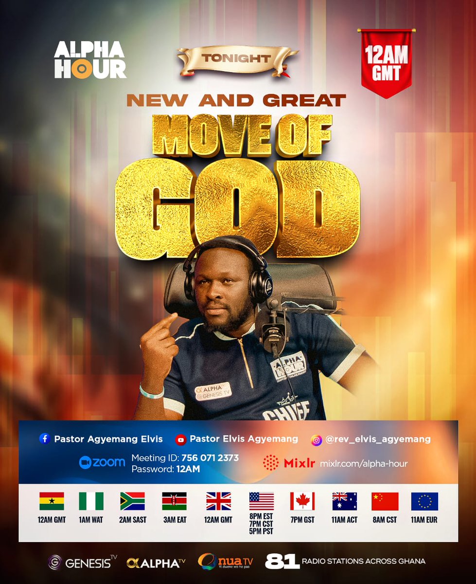 At exactly 12AM GMT, we gather again for a powerful encounter. A new and great move of God has begun. We will pray to bring forth and birth great wonders. 

Don't miss out tonight. Set your alarm. Gather your loved ones. Come expectant, God is moving, and it’s your turn to be