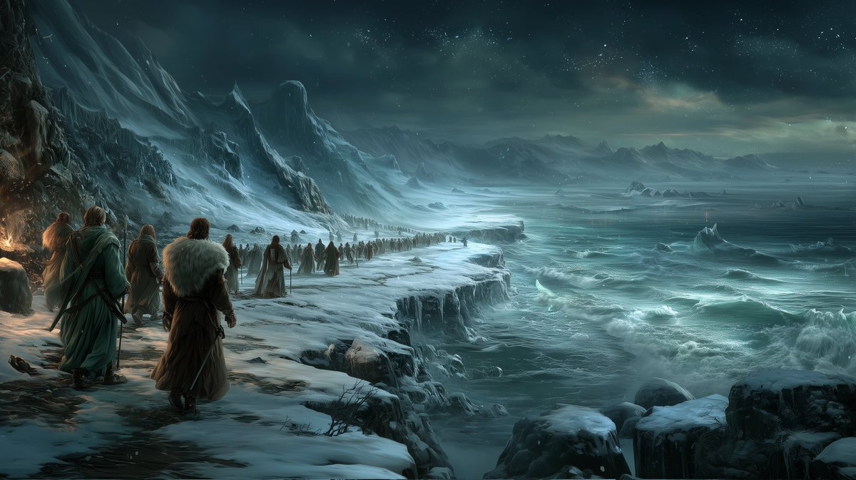About 1500 Y.T. After Fëanor's betrayal, the Noldor of Filgolfin's and Finarfin's children groups entered Beleriand through the dangerous and treacherous ice land of Helcaraxë.