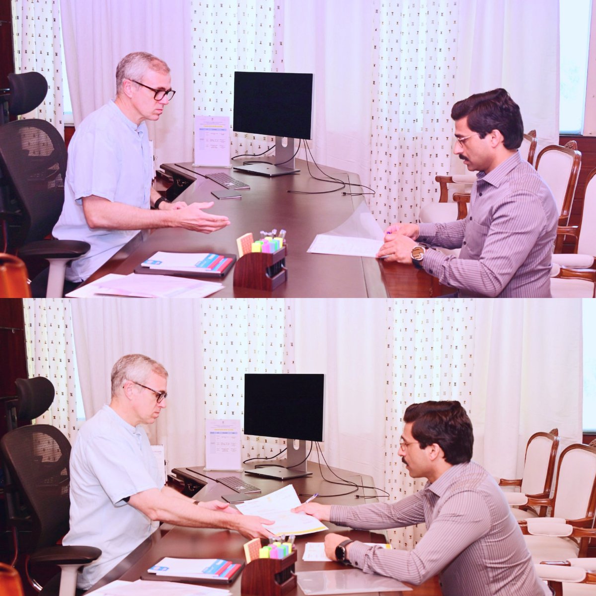 Ahsan Pardesi (@ahsanpardesi) on Twitter photo Called on hon'ble CM Jinab <a href="/OmarAbdullah/">Omar Abdullah</a> at civil secretariat today.
Discussed some pressing and key issues regarding development of Lal chowk constituency.
Grateful to hon'ble CM for a very positive response. Called on hon'ble CM Jinab <a href="/OmarAbdullah/">Omar Abdullah</a> at civil secretariat today.
Discussed some pressing and key issues regarding development of Lal chowk constituency.
Grateful to hon'ble CM for a very positive response.