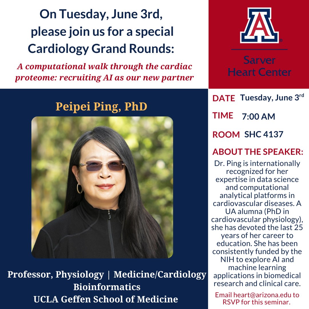Please join us on Tuesday, June 3rd for a special SHC Grand Rounds presentation by UCLA's Peipei Ping, PhD!