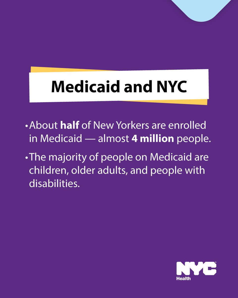 nychealthy (@nychealthy) on Twitter photo Did you know nearly half of New Yorkers rely on Medicaid? Most are children, older adults, and people with disabilities.
Learn more about the importance of Medicaid and why we can’t afford any cuts to this vital program from <a href="/NYCHealthCommr/">Dr. Michelle Morse</a>: bit.ly/4iNUzj5 Did you know nearly half of New Yorkers rely on Medicaid? Most are children, older adults, and people with disabilities.
Learn more about the importance of Medicaid and why we can’t afford any cuts to this vital program from <a href="/NYCHealthCommr/">Dr. Michelle Morse</a>: bit.ly/4iNUzj5
