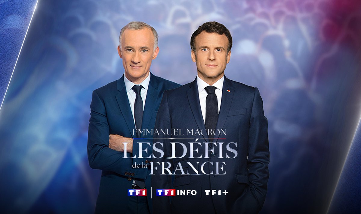 #Audiences <a href="/TF1/">TF1</a> <a href="/TF1Info/">TF1Info</a> 

Large leadership de l'émission spéciale "Emmanuel Macron - Les défis de la France" à J+7 sur le digital

📌15 M de vues pour l'ensemble des vidéos publiées sur les réseaux sociaux
📌1 M de vidéos vues sur les plateformes <a href="/tf1plus/">TF1+</a> et <a href="/TF1Info/">TF1Info</a>