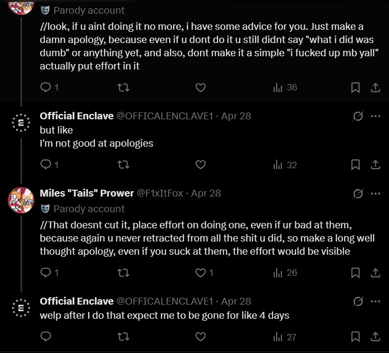EnclaveCO2241's tweet photo. @NewVegasDefense //I know I'm ages late to this post but after they've been exposed again all they posted was this💔 https://t.co/CqW0WklT5R