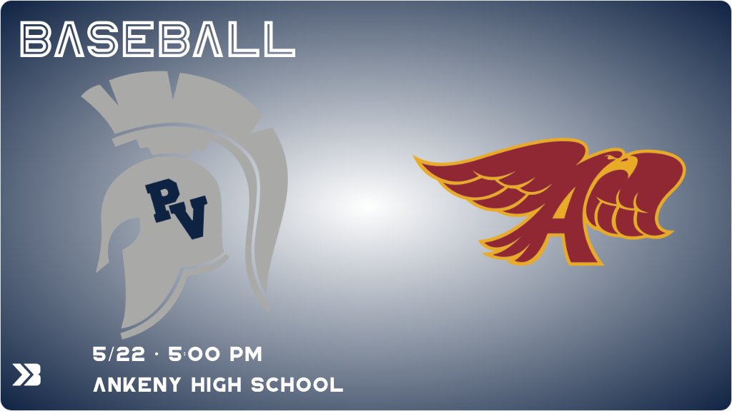 PVSpartanPride's tweet photo. Baseball (Varsity) Game Day! - Check out the event preview for the The Pleasant Valley Spartans vs The Ankeny Hawks. It starts at 5:00 PM and is at Ankeny High School Baseball Field. https://t.co/vFuyGBFyPM https://t.co/Zh83R1uXYt