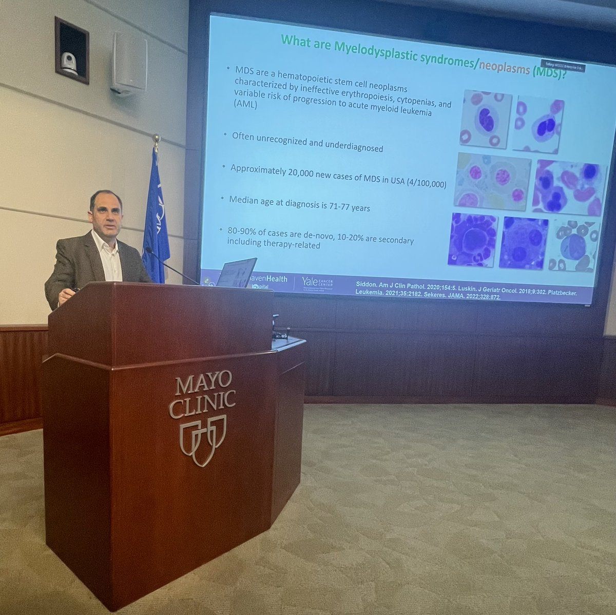 Rami Manochakian MD, FASCO Cancer Education (@rmanochakian) on Twitter photo 📣It is a true pleasure to host Professor <a href="/Dr_AmerZeidan/">Amer Zeidan MBBS,MHS عامر زيدان</a>
A great leader in #HematologicMalignancies & a wonderful colleague from <a href="/Yale/">Yale University</a>, giving an outstanding talk at the <a href="/MayoClinic/">Mayo Clinic</a> FL <a href="/MayoCancerCare/">Mayo Clinic Comprehensive Cancer Center</a> #GrandRounds on a very important topic:
#MyeloDysplasticSyndrome #MDS 📣It is a true pleasure to host Professor <a href="/Dr_AmerZeidan/">Amer Zeidan MBBS,MHS عامر زيدان</a>
A great leader in #HematologicMalignancies & a wonderful colleague from <a href="/Yale/">Yale University</a>, giving an outstanding talk at the <a href="/MayoClinic/">Mayo Clinic</a> FL <a href="/MayoCancerCare/">Mayo Clinic Comprehensive Cancer Center</a> #GrandRounds on a very important topic:
#MyeloDysplasticSyndrome #MDS