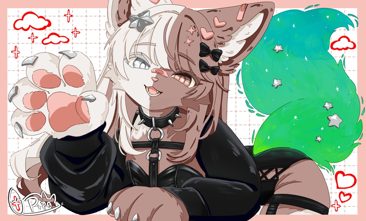 pipparii's tweet image. It&apos;s been forever since I drew anything furry related, so here is Pipa as a furry. Enjoy.  Her tail is made out of northern lights. (●&apos;◡&apos;●)

#digitalart #furry #furryart