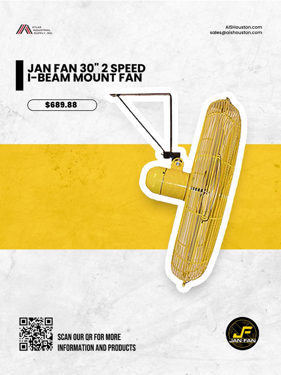 AISHOUSTON's tweet image. 🛠️ Cool, Compact, and Versatile

The Jan Fan 24" 2-Speed Wall or Ceiling Bracket Fan brings powerful airflow to tight spaces. Mount it where you need it most — work smarter and cooler.

📞 (281) 591-2211
 #JanFan #WallFan #CeilingFan #IndustrialCooling #AtlasIndustrialSuppl ...