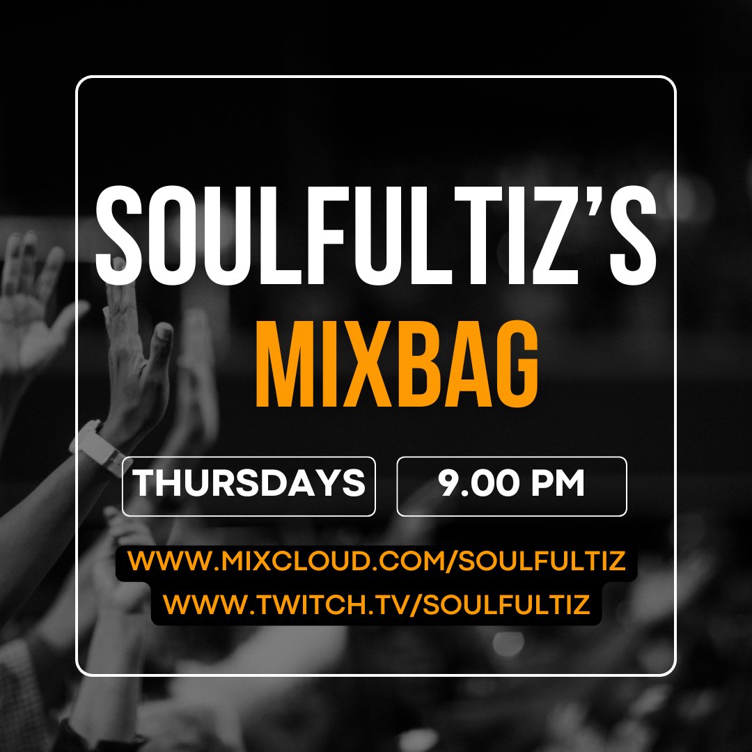 Soulful House vibes tonight. Catch the vibe live from 9pm. twitch.tv/soulfultiz and mixcloud.com/live/soulfultiz