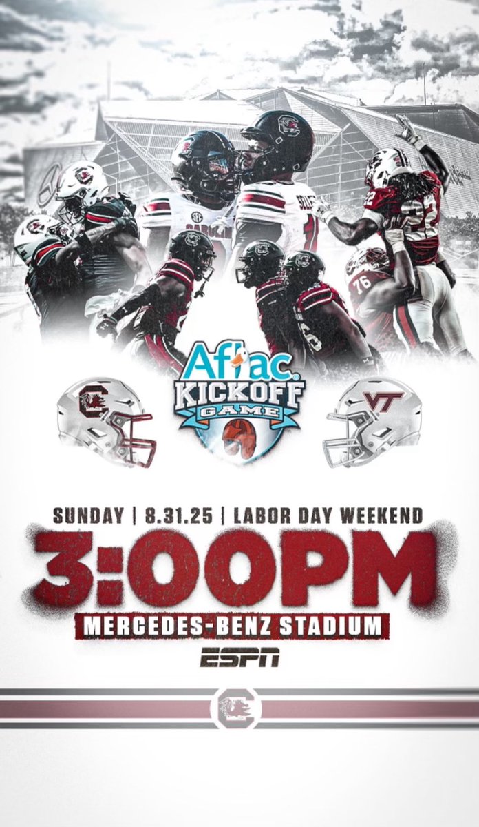 Help us paint Atlanta Garnet &amp; Black for our season opener! Request your tickets today:

: am.ticketmaster.com/gamecocks/buy/… #Gamecocks | #ForeverToThee