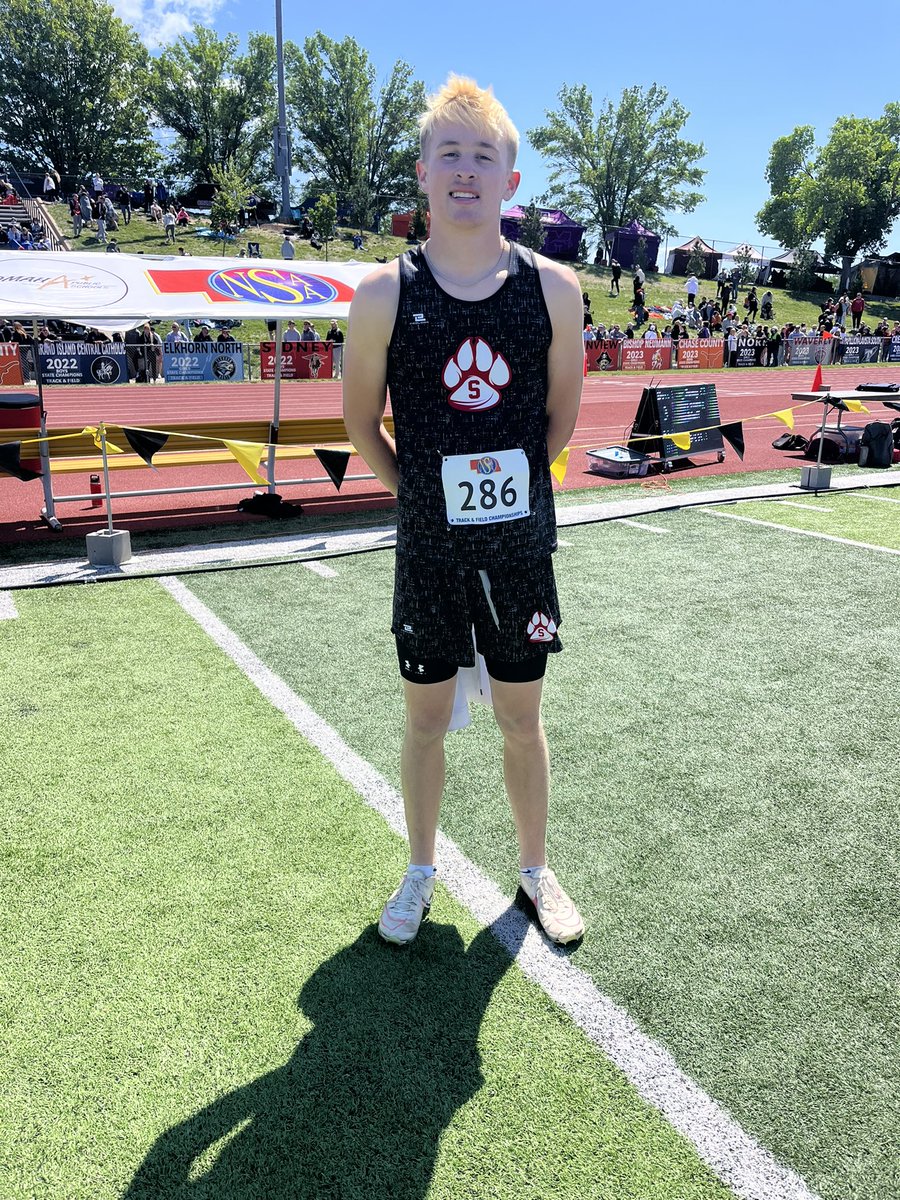 Congrats to Daniel Young!!  Daniel placed 3rd at the state meet in the long jump!!  Daniel jumped 22’11 1/4!!  Great job Daniel!!!