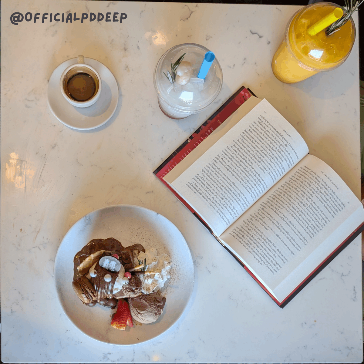 OfficialPDDeep's tweet photo. Finally managed to make it out to one of my fav cafés again before catching 'Sinners' in theater! The best of days - so much fun with friends (and got a lil bit of MB reading done as well 💜)

Current read: "The Jinn-Bot of Shantiport" by @samitbasu 📖

#booktwt #magicbookshop7 https://t.co/jVx2BrTTj3