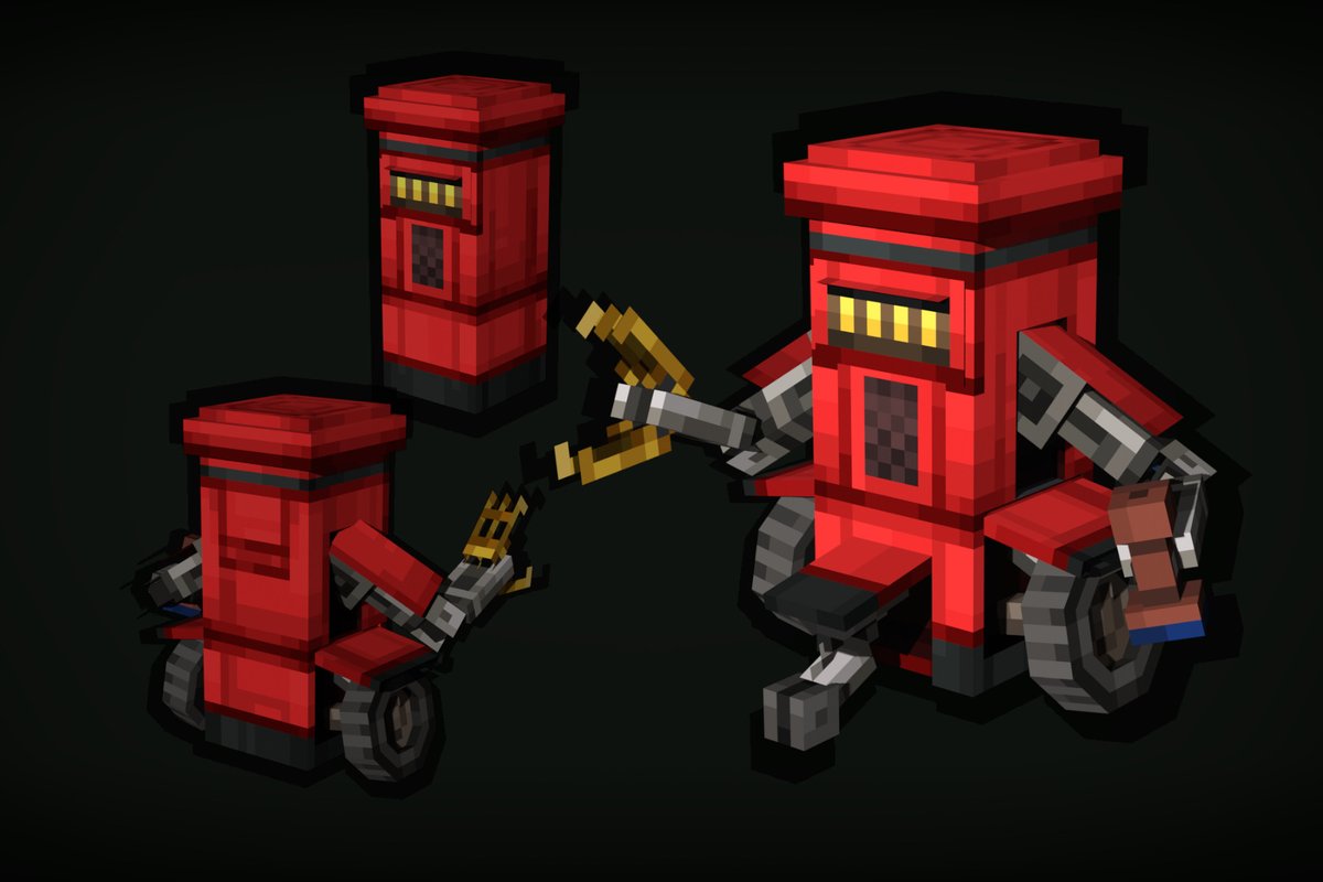 TeamFOLON's tweet image. The Post-Boxer was designed and built by Upton-Burke to help the over-encumbered Crown Mail postage service. It was not well received after 'The Incident'. 👀
📮 The Post-Boxer reimagined in Minecraft by @ArthurBn5
#fanart #falloutlondon #minecraft #3d #pixelart