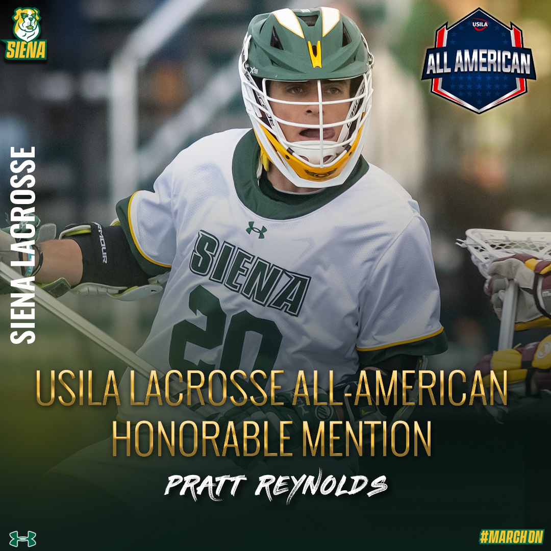 🥍 🏅  Adding up the Accolades; <a href="/SienaLacrosse/">Siena Lacrosse</a> Reynolds Named <a href="/USILA_Lax/">USILA</a> Honorable Mention All-American 👏 👏 👏

📰 shorturl.at/QfIhk

#MarchOn x #BringtheJuice x #MAACLAX x #NCAALAX