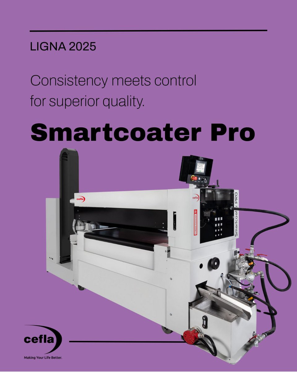 CeflaFinishing's tweet photo. Is your finishing line performing at its best?
Take control of costs, consumption, and quality with #CeflaFinishing.
📍 Meet us at #LIGNA25 – Hall 17, Booth F45
📅 26–30 May | Hannover
👉 https://t.co/KnI3s8f7gK
#MakingYourLifeBetter #FinishingSolutions #LIGNA25 https://t.co/UeE9R14Xbx