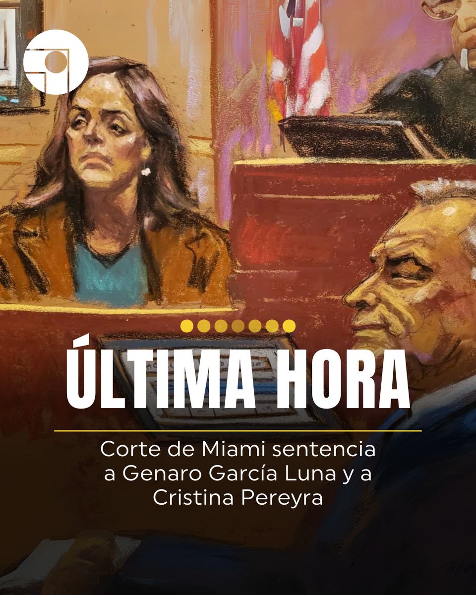 OnceNoticiasTV's tweet photo. 🚨 #ÚltimaHora | Corte de Miami sentencia a Genaro García Luna y a Cristina Pereyra, por un esquema de contrataciones ilegales en el gobierno de @FelipeCalderon. 

El exsecretario de Seguridad Pública y su esposa deberán pagar cerca de 2.5 mil mdd. 

#OnceNoticiasDigital https://t.co/1NGRtOooFa