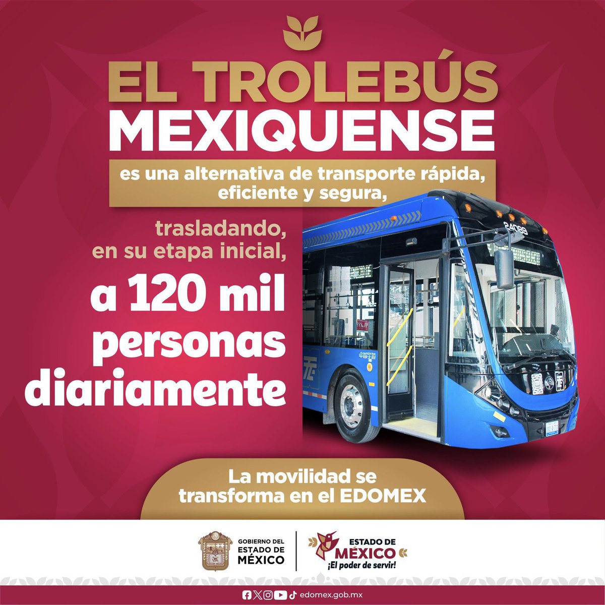 SaludEdomex's tweet photo. Más de 120 mil personas utilizan diariamente el #Trolebús Mexiquense, una alternativa de transporte moderna, rápida y eficiente que transforma la movilidad en el #EdoMex.
#EIPoderDeServir
#EdoMex
#TrolebúsMexiquense
@Edomex
@delfinagomeza https://t.co/skvyty6oiK