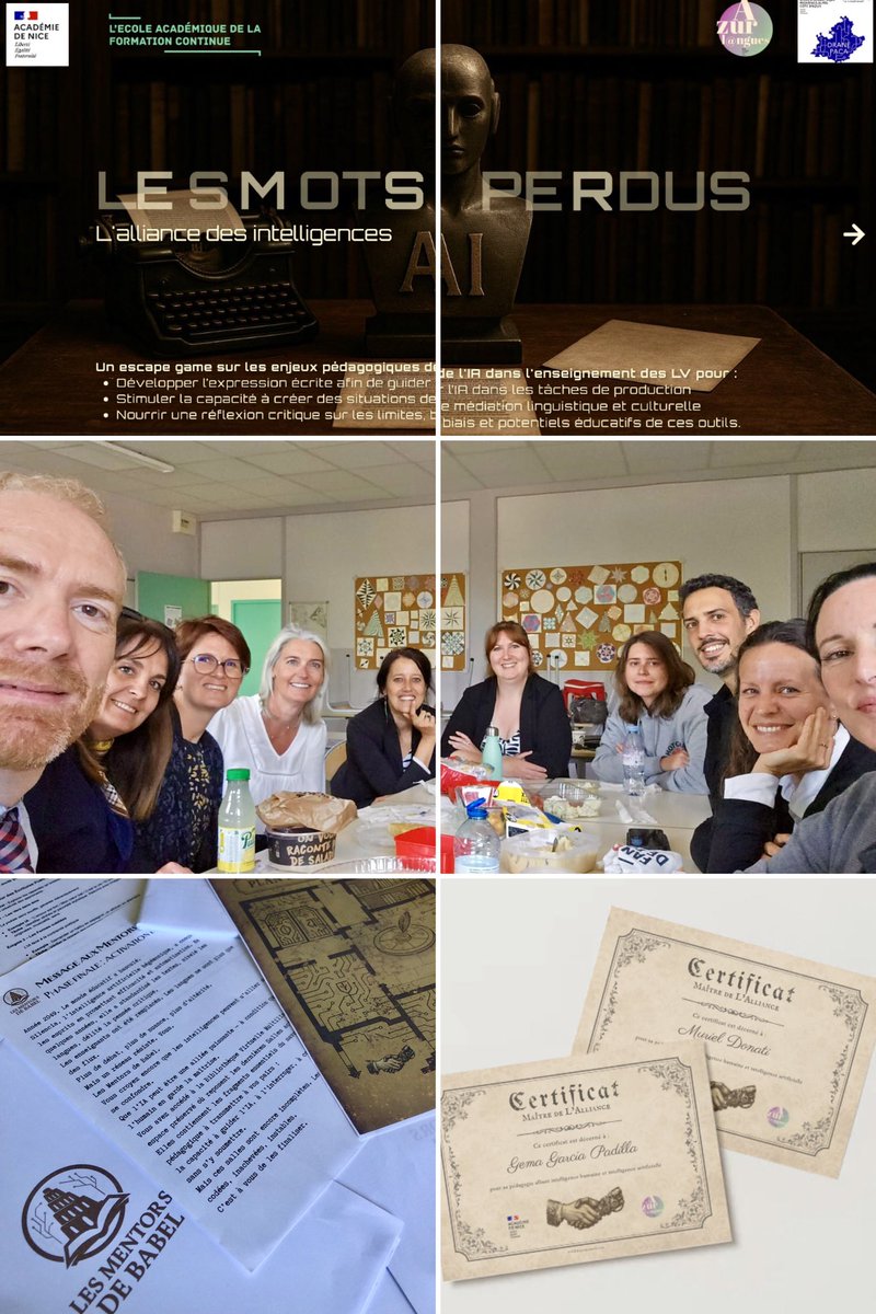 Portail Azur Langues • GND inter-langues Ac-Nice (@azurgnd) on Twitter photo Une partie de la Dream Team 🤩 du <a href="/AzurGnd/">Portail Azur Langues • GND inter-langues Ac-Nice</a> s’est retrouvée pour finaliser un EG d’acculturation : comment allier intelligence humaine 🧠 et IA 🤖 dans l’enseignement des LV, grâce notamment à la maîtrise de l’écrit ?
🙏<a href="/ClgVilleneuve83/">Collège Villeneuve - Fréjus</a> pour l’accueil.
On vous en dit + bientôt 😉! Une partie de la Dream Team 🤩 du <a href="/AzurGnd/">Portail Azur Langues • GND inter-langues Ac-Nice</a> s’est retrouvée pour finaliser un EG d’acculturation : comment allier intelligence humaine 🧠 et IA 🤖 dans l’enseignement des LV, grâce notamment à la maîtrise de l’écrit ?
🙏<a href="/ClgVilleneuve83/">Collège Villeneuve - Fréjus</a> pour l’accueil.
On vous en dit + bientôt 😉!