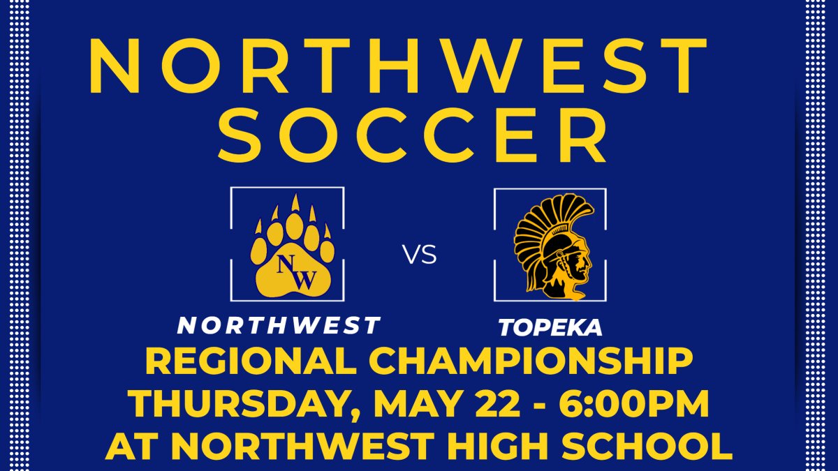 Come out and support the Northwest Girls Soccer team as they host the Regional Championship tonight at 6:00pm. This is a KSHSAA postseason game so there are no passes or discounts. Adult tickets - $8; Student tickets - $6. 
Go Grizzlies!