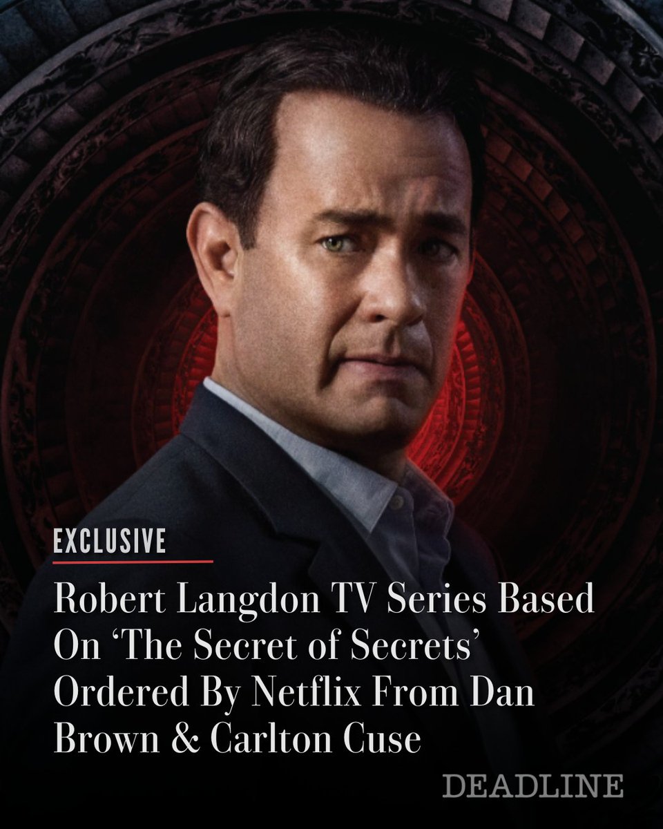 DEADLINE's tweet photo. EXCLUSIVE: In a spirited bidding war, Netflix has landed an adaptation of ‘The Secret of Secrets,’ from author Dan Brown and showrunner Carlton Cuse, with a series order.

The yet untitled drama is set in the world of Brown’s anticipated mystery thriller novel The Secret of Secrets, the sixth book in his series about Harvard professor of symbology Robert Langdon.

All the details we know here: https://t.co/k664i1AqV8