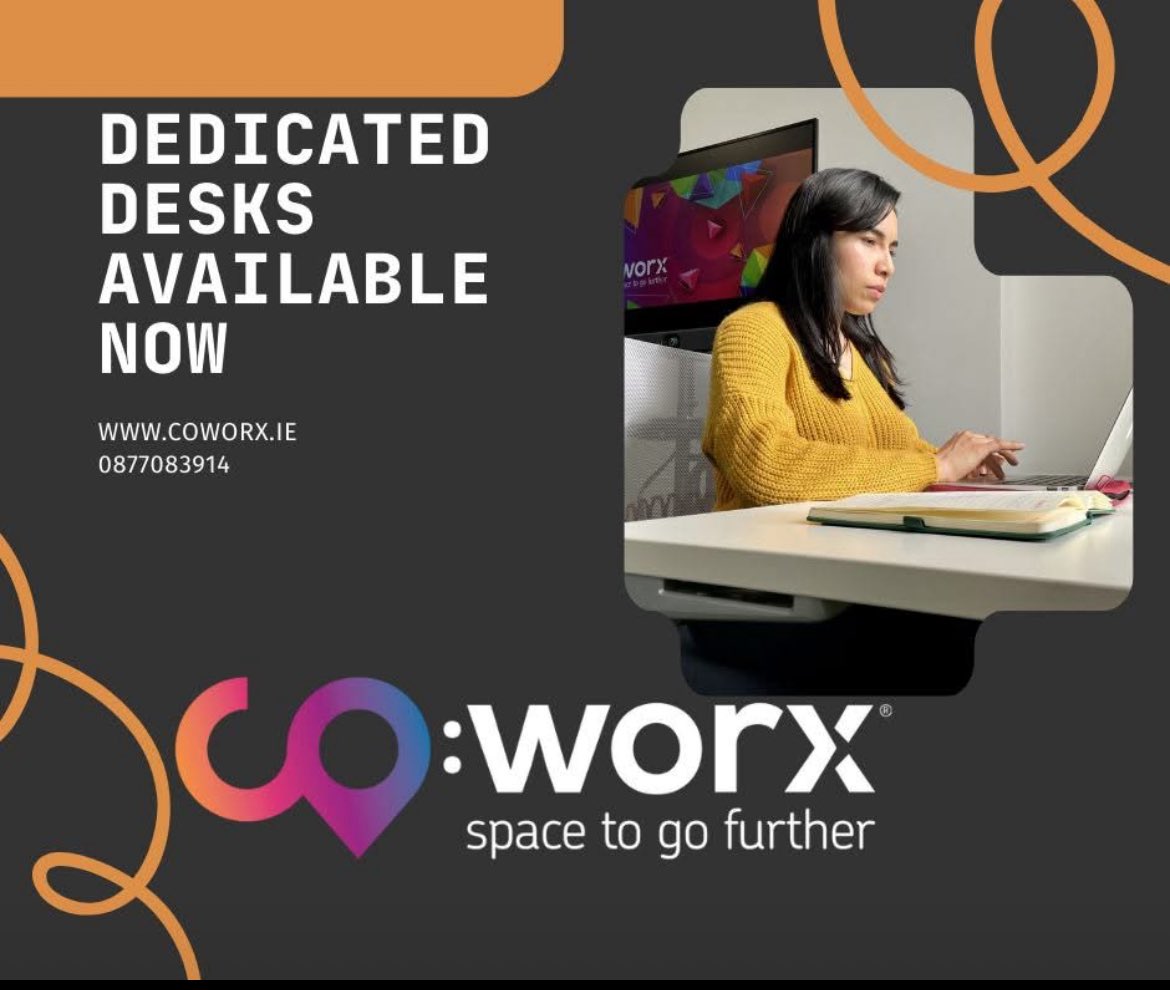 A perfect time of year to avail of a dedicated desk - your work week your way. Create the boundaries you need to enjoy long summer days with family. 
⏰24/7 access, the day and time that suits your needs
📍Main St, Edgeworthstown
🔮Work for any company locally

Call 087 708 3914