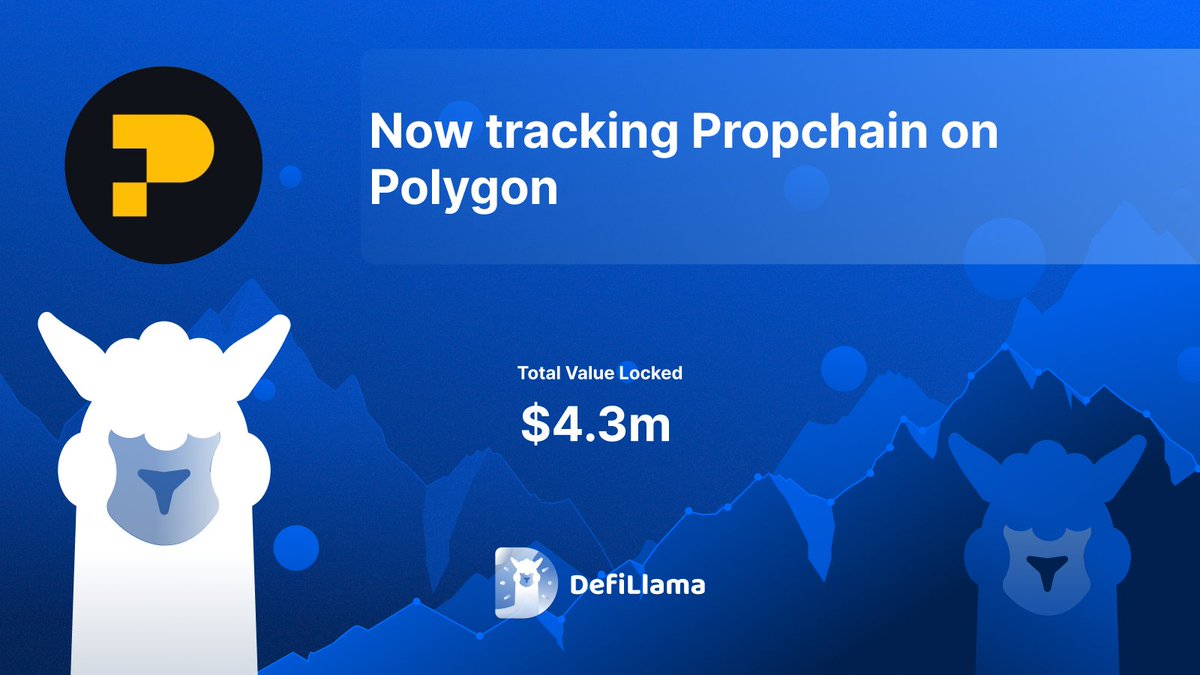 DefiLlama's tweet photo. Now tracking @PropChainGlobal on @0xPolygon 

Propchain builds real estate capital markets through blockchain and AI. Through its infrastructure and flagship protocol https://t.co/dBucemGkSE https://t.co/yhAHf3Y3WU