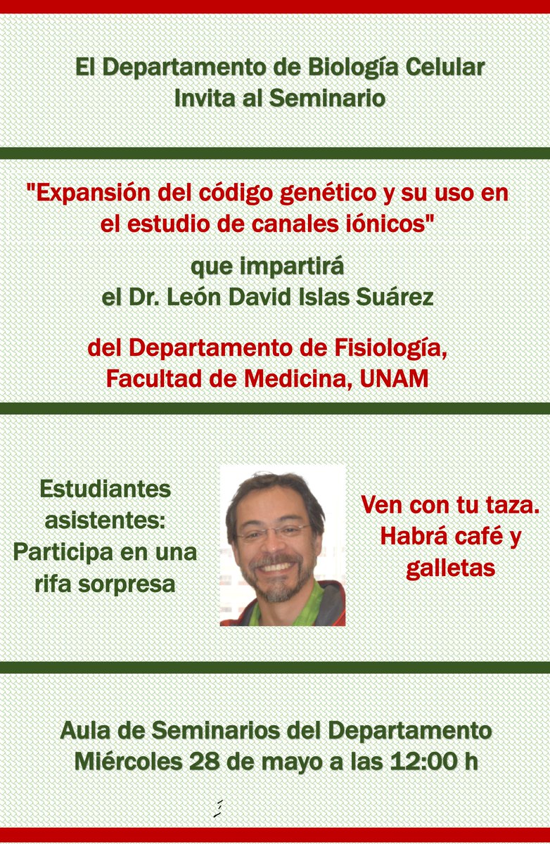 Departamento de Biología Celular del CINVESTAV (@biocelcinves) on Twitter photo 