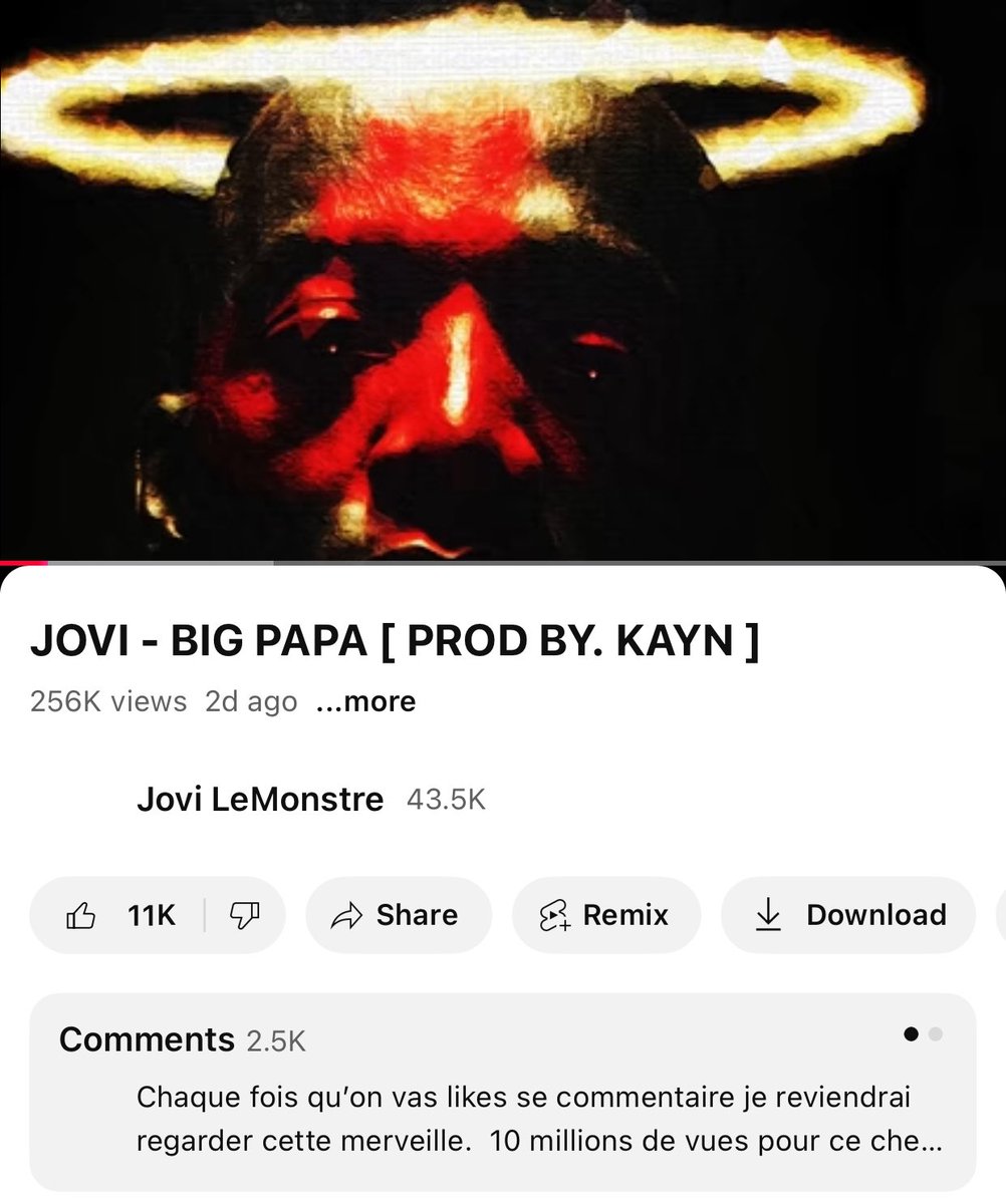 MERCI A TOUT MES FANS QUI ON STREAMER L’AUDIO DE BIG PAPA !!! 🇨🇲🇨🇲🇨🇲
NOUS SOMMES A 256k EN 48hrs !!!! 
MERCI À VOUS LE MBOKO GANG LA MEILLEURE FAN BASE DU MONDE !!! 

🐐🇨🇲⚡️
Mboko