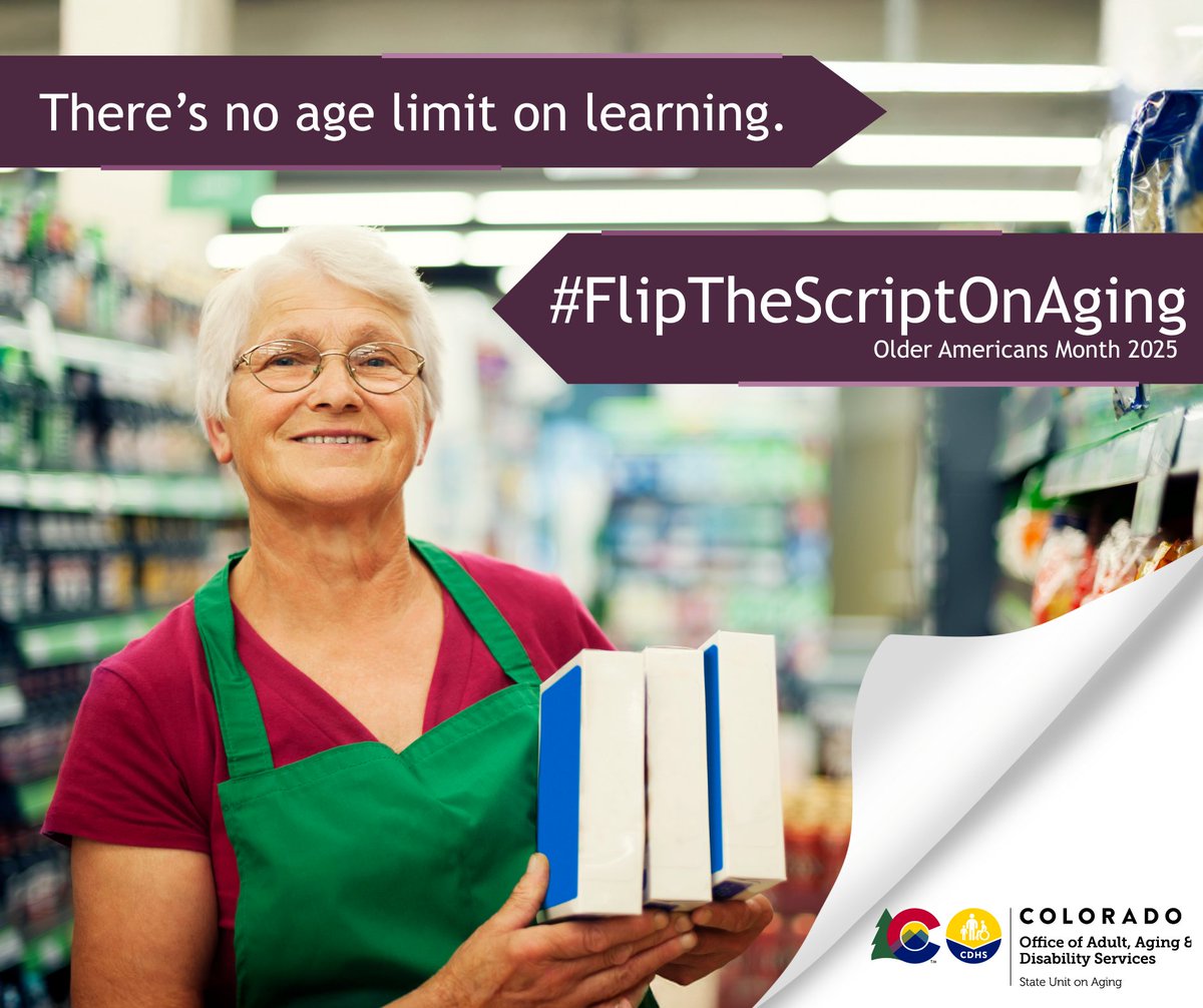 Learning new skills and expanding employment opportunities don't have to stop after retirement age. Check out age-inclusive employment resources like Changing the Narrative's bit.ly/age-friendly-w… and CDHS' bit.ly/senior-communi…. #OlderAmericansMonth2025