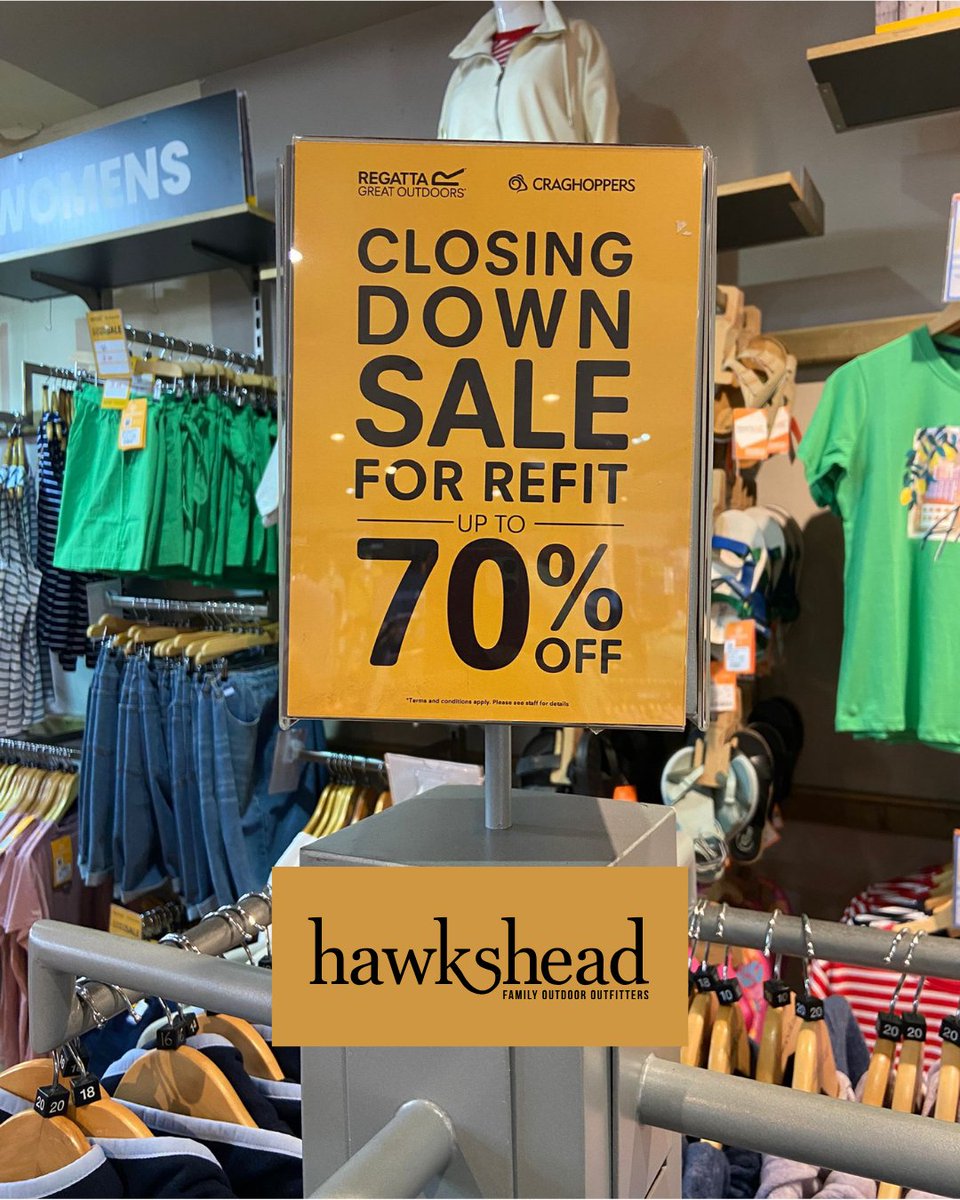 Hawkshead SALE this weekend (Fri-Mon)!🏷️
Get ready for some incredible bargains this Bank Holiday Weekend!
They're having a HUGE sale, with up to 70% OFF, as they prepare to close temporarily for a fantastic full re-fit.
This is your chance to stock up on outdoor essentials!