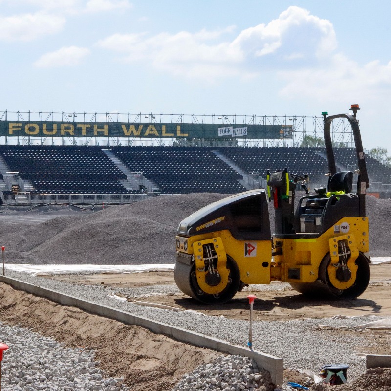 Wrexham_AFC's tweet photo. Work has commenced on a brand-new stitch pitch as we prepare to play in the second tier of the EFL for the first time in 43 years 🌱

🔴⚪ #WxmAFC