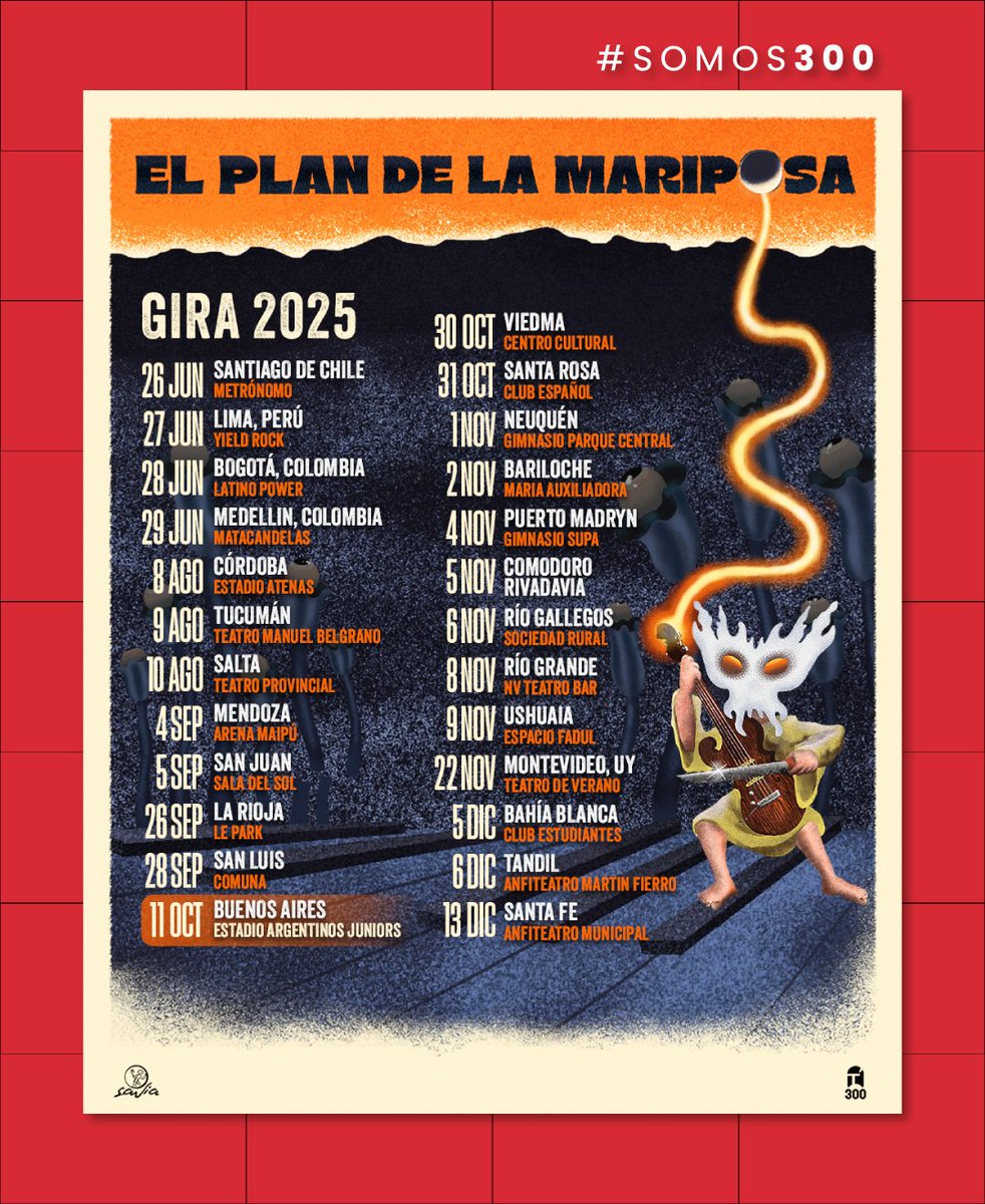 ¡El Plan de la Mariposa anunció su gira 2025!

🦋 <a href="/PlandlMariposa/">El Plan de la Mariposa</a> dio a conocer las fechas de sus próximos conciertos en Argentina y Latinoamérica.

🎫 Entradas en linktr.ee/elplan

#Somos300