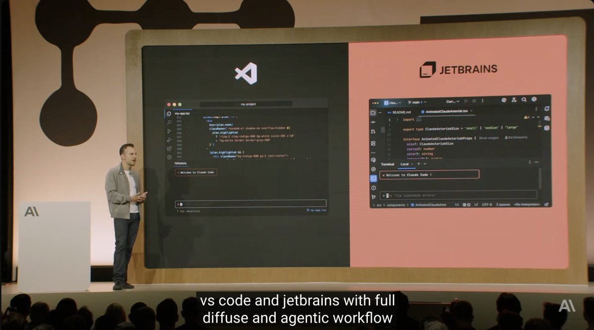 【速報】Anthropic「Claude Code」正式リリース

・IDE連携: VS CodeとJetBrains向けのベータ版拡張機能を公開。IDE内で直接編集・レビューが可能に
・GitHub Actions: バックグラウンドタスクに対応
・Claude Code SDK: 独自のAIエージェントやアプリケーション開発が可能に