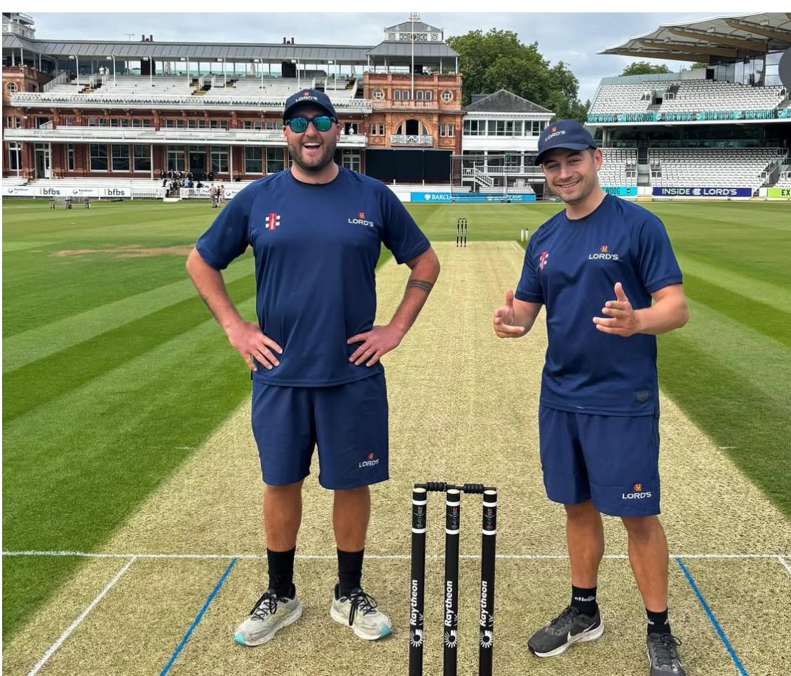 Karl McDermott (@karl_mcdermott) on Twitter photo Well done to my two antipodeans, Dylan and Ollie, who solely prepared the pitch for today’s Interservices Finals Day, which involved players from <a href="/UK_Army_Cricket/">Army Cricket Association</a> <a href="/RNCricket/">Royal Navy Cricket</a> <a href="/rafcricket/">Royal Air Force Cricket</a> and <a href="/MCCOfficial/">Marylebone Cricket Club</a> Women’s team #cricket #teamwork Well done to my two antipodeans, Dylan and Ollie, who solely prepared the pitch for today’s Interservices Finals Day, which involved players from <a href="/UK_Army_Cricket/">Army Cricket Association</a> <a href="/RNCricket/">Royal Navy Cricket</a> <a href="/rafcricket/">Royal Air Force Cricket</a> and <a href="/MCCOfficial/">Marylebone Cricket Club</a> Women’s team #cricket #teamwork