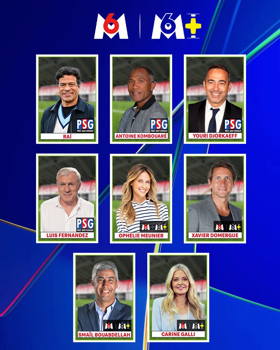 M6 (@m6) on Twitter photo ⚽️ Raí, Luis Fernandez, Antoine Kombouaré, Youri Djorkaeff ont écrit l’histoire du <a href="/psg/">psg</a>
📺 Avec <a href="/ophmeunier/">Ophelie Meunier</a> <a href="/XavierDomergue/">Xavier Domergue</a> , <a href="/SmaBouabdellah/">Smaïl Bouabdellah ⭐⭐</a> et <a href="/CarineGalli/">Carine Galli</a> ils vous la feront vivre sur M6 et <a href="/M6/">M6</a>+
La finale de la Ligue des Champions samedi 31 mai à 20:45 #PSGInter ⚽️ Raí, Luis Fernandez, Antoine Kombouaré, Youri Djorkaeff ont écrit l’histoire du <a href="/psg/">psg</a>
📺 Avec <a href="/ophmeunier/">Ophelie Meunier</a> <a href="/XavierDomergue/">Xavier Domergue</a> , <a href="/SmaBouabdellah/">Smaïl Bouabdellah ⭐⭐</a> et <a href="/CarineGalli/">Carine Galli</a> ils vous la feront vivre sur M6 et <a href="/M6/">M6</a>+
La finale de la Ligue des Champions samedi 31 mai à 20:45 #PSGInter