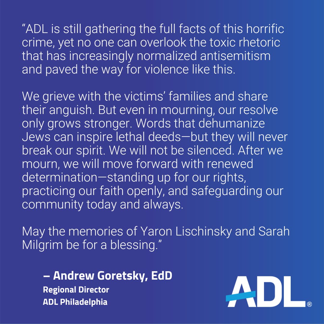 Wednesday night's attack outside DC's <a href="/CapJewishMuseum/">Capital Jewish Museum</a> has us reeling. But we're still here to stand up for what we believe in.