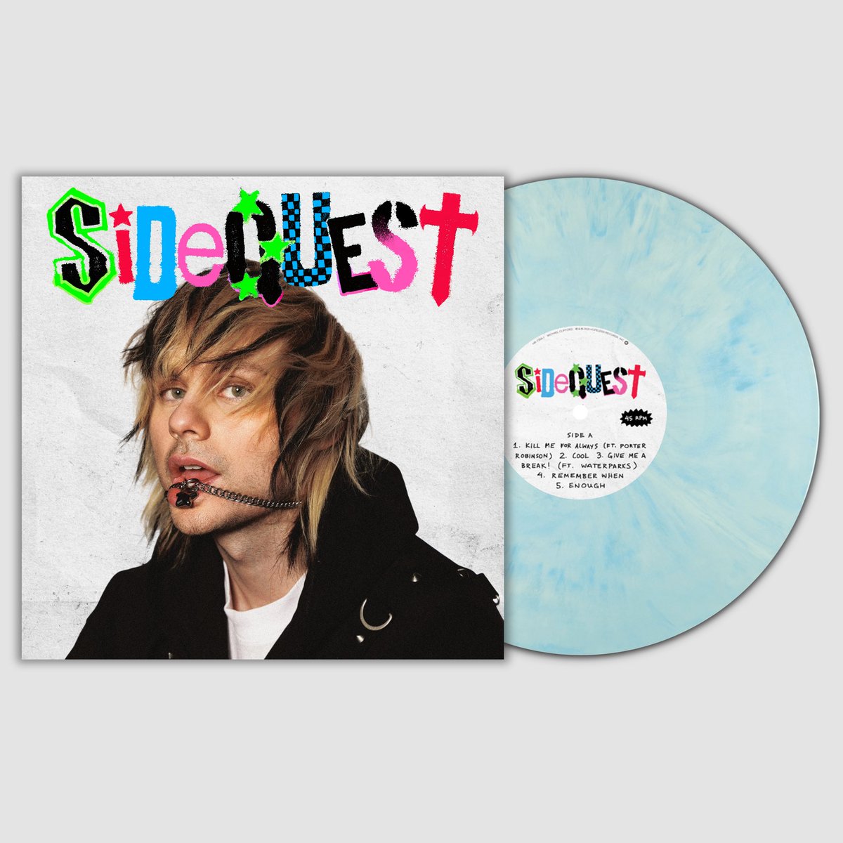 VV x MC

VV Exclusive: SIDEQUEST by Michael Clifford, pressed on “Lua Blue” marble vinyl—named after his daughter’s eyes. Presenting the debut album from 5 Seconds of Summer’s guitarist. Limited to 500 copies and releasing 7/18/25, this variant will never be repressed.