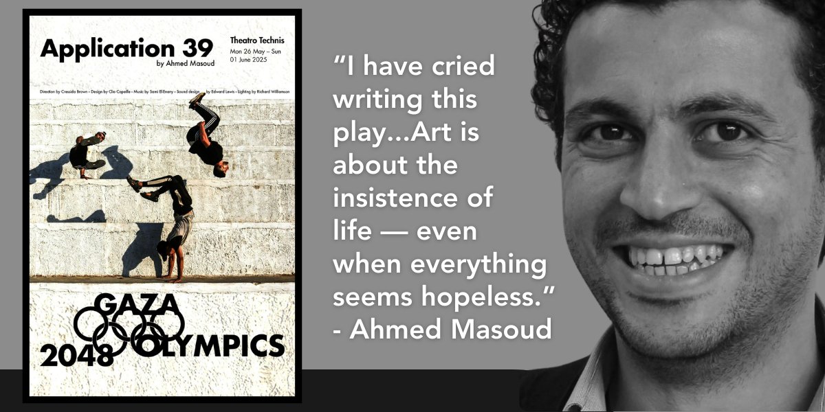Stagedoor (@stagedoorldn) on Twitter photo 🗨️“What matters right now is that the people of Gaza are not forgotten.” <a href="/lyngardner/">lyngardner</a> interviews Ahmed Masoud as his latest play, Application 39 (for the Gaza 2048 Summer Olympics, comes to the Theatro Technis as part of the PalArt and Shubbak 2025 festivals.
👉Read here: 🗨️“What matters right now is that the people of Gaza are not forgotten.” <a href="/lyngardner/">lyngardner</a> interviews Ahmed Masoud as his latest play, Application 39 (for the Gaza 2048 Summer Olympics, comes to the Theatro Technis as part of the PalArt and Shubbak 2025 festivals.
👉Read here:
