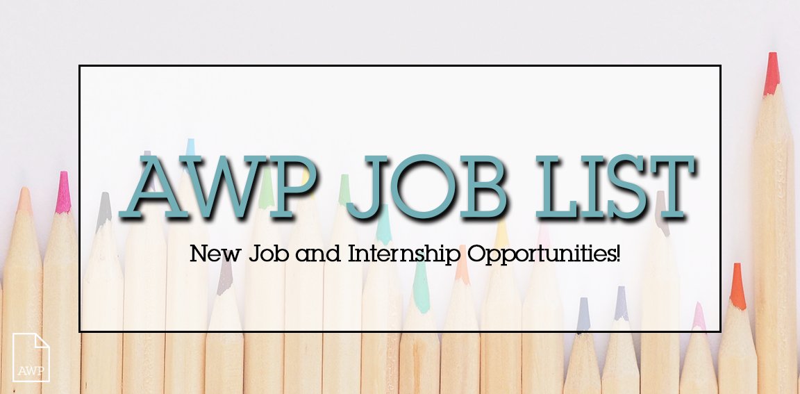 AWP (@awpwriter) on Twitter photo Pratt Institute is seeking a staff writer with a background in covering arts and culture to develop engaging feature stories, articles, and news items for PRATTFOLIO. AWP members can learn more on our Job List. Be sure to apply by May 26! awpwriter.org/AWP/AWP/Job-Li… Pratt Institute is seeking a staff writer with a background in covering arts and culture to develop engaging feature stories, articles, and news items for PRATTFOLIO. AWP members can learn more on our Job List. Be sure to apply by May 26! awpwriter.org/AWP/AWP/Job-Li…