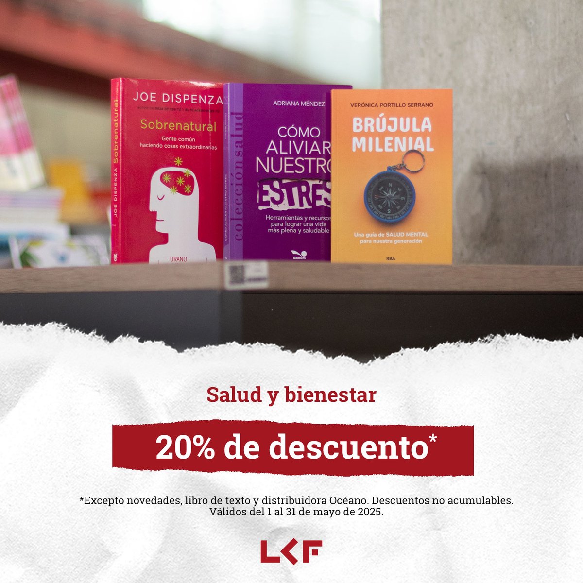 Este mes de mayo, cuida de ti con cada página 📚🌿

Encuentra el equilibrio entre mente, cuerpo y emociones con nuestra selección de libros de Salud y Bienestar, con un 20% de descuento durante todo el mes. ✨🧘‍♀️

📍 Periférico Norte 1695, Zapopan
📱libreriacarlosfuentes.mx