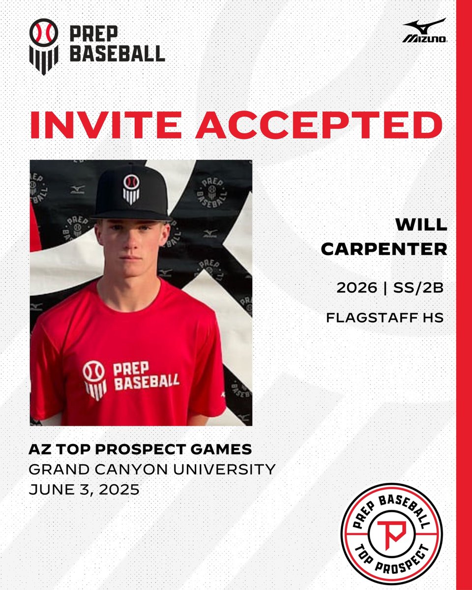 Prep Baseball Arizona (@prepbaseballaz) on Twitter photo We are excited to welcome '26 SS/2B Will Carpenter (<a href="/WillCarp_2026/">Will Carpenter</a>) to the ๐๐ญ ๐ง๐ผ๐ฝ ๐ฃ๐ฟ๐ผ๐๐ฝ๐ฒ๐ฐ๐ ๐๐ฎ๐บ๐ฒ๐โผ๏ธ
๐๏ธ June 3rd, 2025
๐ Grand Canyon University
๐ 2026 Grads
๐ป TrackMan + VALD Performance
๐ฃ๐น๐ฎ๐๐ฒ๐ฟ ๐ฃ๐ฟ๐ผ๐ณ๐ถ๐น๐ฒโก๏ธ loom.ly/em6VVik
๐ฅ๐ฒ๐พ๐๐ฒ๐๐ We are excited to welcome '26 SS/2B Will Carpenter (<a href="/WillCarp_2026/">Will Carpenter</a>) to the ๐๐ญ ๐ง๐ผ๐ฝ ๐ฃ๐ฟ๐ผ๐๐ฝ๐ฒ๐ฐ๐ ๐๐ฎ๐บ๐ฒ๐โผ๏ธ
๐๏ธ June 3rd, 2025
๐ Grand Canyon University
๐ 2026 Grads
๐ป TrackMan + VALD Performance
๐ฃ๐น๐ฎ๐๐ฒ๐ฟ ๐ฃ๐ฟ๐ผ๐ณ๐ถ๐น๐ฒโก๏ธ loom.ly/em6VVik
๐ฅ๐ฒ๐พ๐๐ฒ๐๐