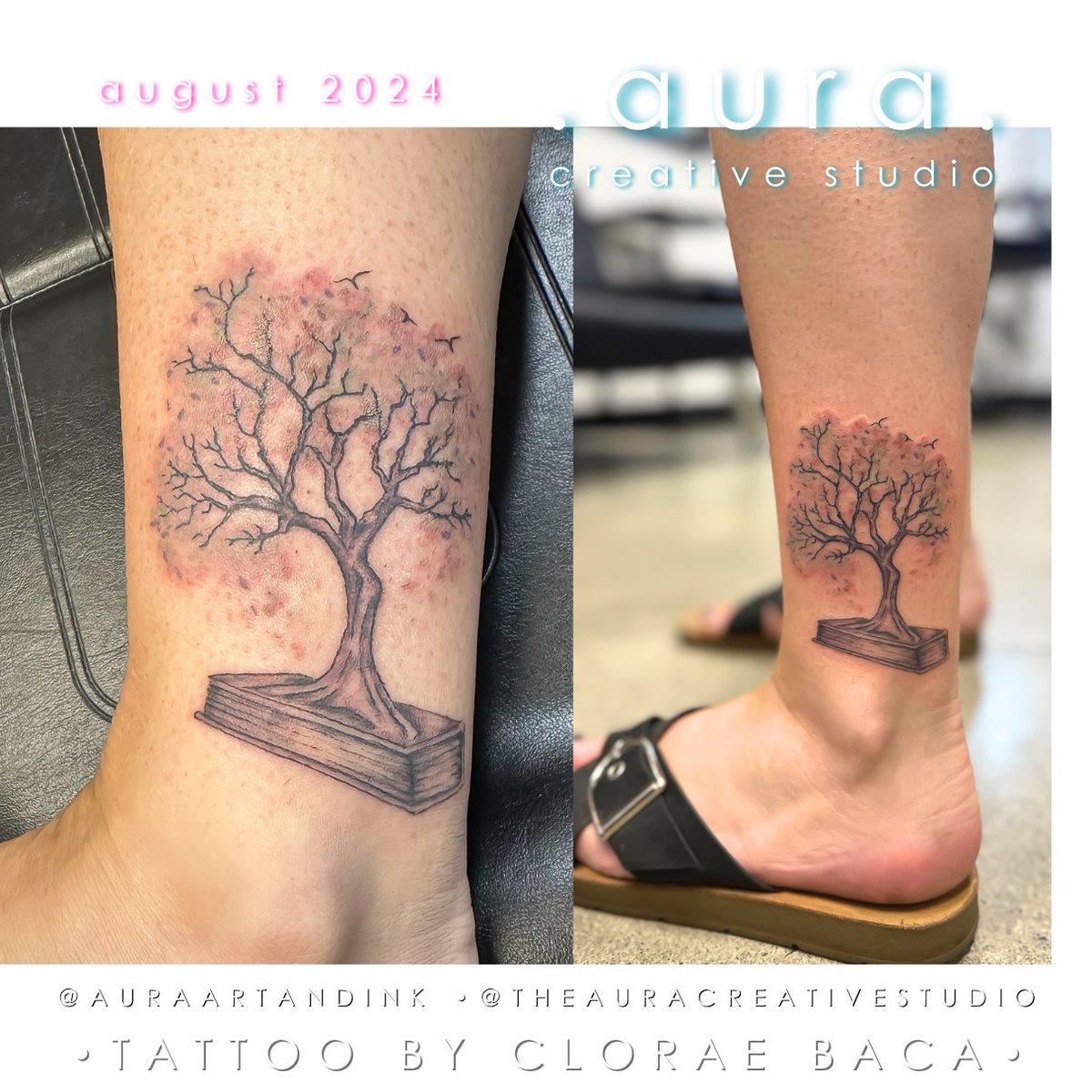 clorae's tweet photo. How stinking cute is this tree growing out of the book?! The red skin is actually a soft lavender color 😅

 #auraartandink #auracreativestudio #cloraebacatattoo #millcreektattoo #seattletattoo #millcreektowncenter #bothelltattoo #snohomishtattoo #everetttattoo https://t.co/j805oeeCA9