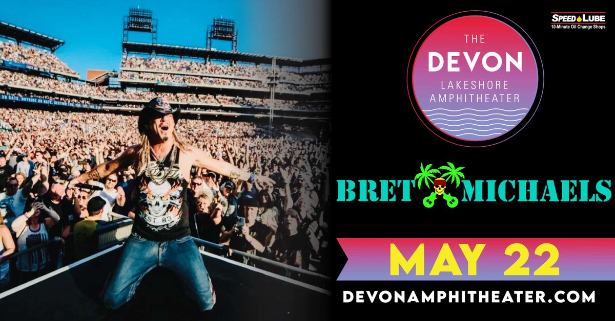bretmichaels's tweet image. #Illinois friends &amp;amp; fans, we'll see you TONIGHT as Bret Michaels opens the season for #Decatur at The Devon Lakeshore Amphitheater 🎉 It's going to be an unbelievable kick off to the summer - see you there!🤘