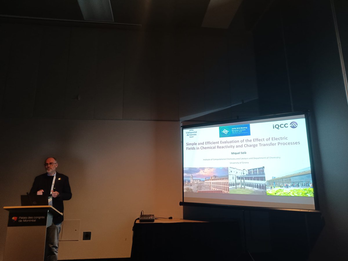 DiMoCaT_IQCC (@dimocat_iqcc) on Twitter photo Final contribution of our group at the 247th ECS Meeting held in Montreal was delivered by <a href="/miquelsola/">Miquel Solà</a> on the "Evaluation of the Effect of Electric Fields on the Rate of Charge Transfer Processes in Donor-Acceptor Dyads", a work done by <a href="/PauBesalu/">Pau Besalú-Sala</a> <a href="/miqueltorrent/">Miquel Torrent-Sucarrat</a> <a href="/JosepmLuis/">Josep M. Luis</a> Final contribution of our group at the 247th ECS Meeting held in Montreal was delivered by <a href="/miquelsola/">Miquel Solà</a> on the "Evaluation of the Effect of Electric Fields on the Rate of Charge Transfer Processes in Donor-Acceptor Dyads", a work done by <a href="/PauBesalu/">Pau Besalú-Sala</a> <a href="/miqueltorrent/">Miquel Torrent-Sucarrat</a> <a href="/JosepmLuis/">Josep M. Luis</a>