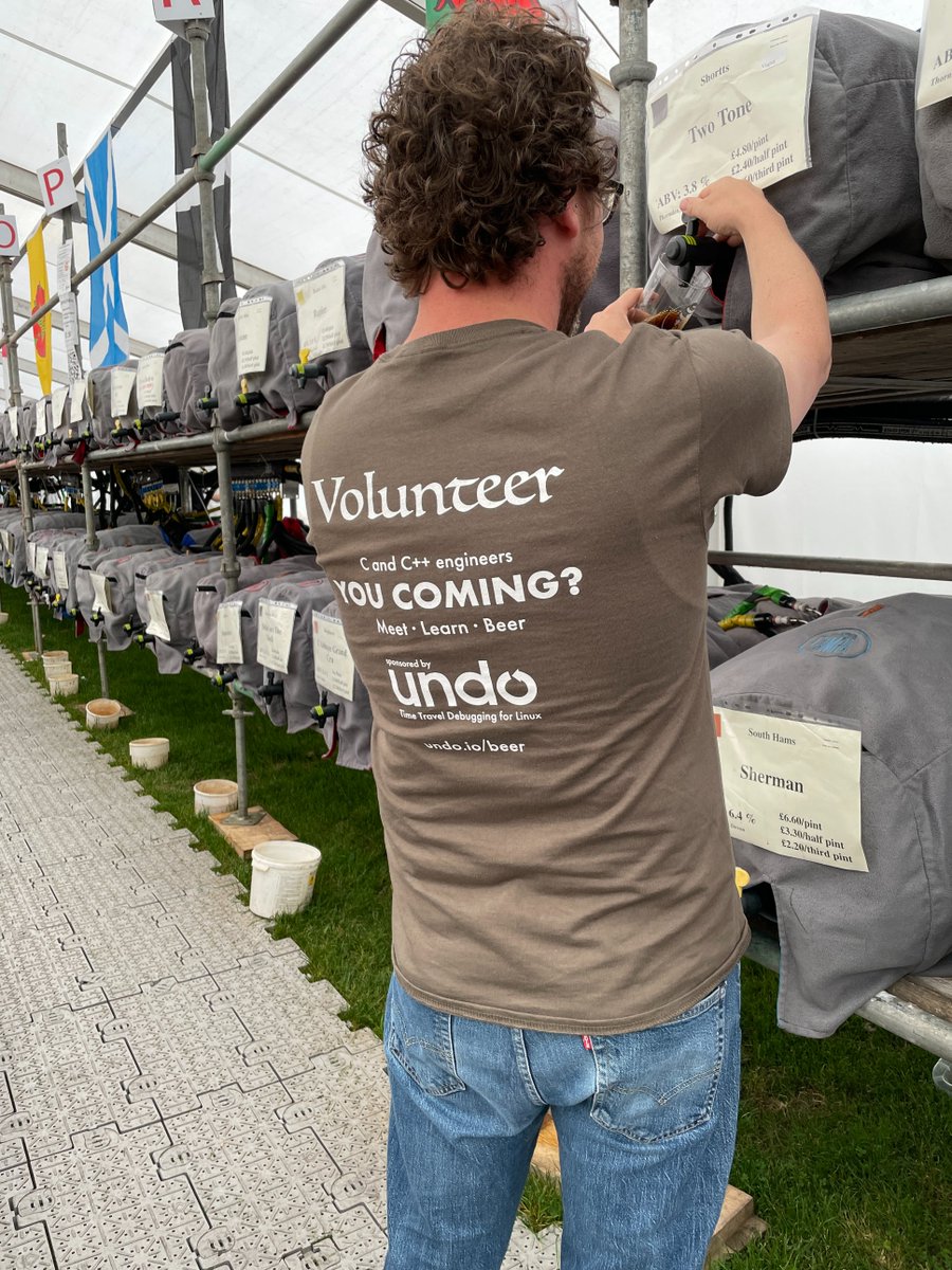 Shout-out and thanks to <a href="/undo_io/">Undo</a> for sponsoring our volunteer T-shirts this year! undo empower developers to understand complex code and fix bugs faster with time travel debugging. You can buy this year's T-shirt, in a range of colours, from the stall in the food marquee #cbf2025