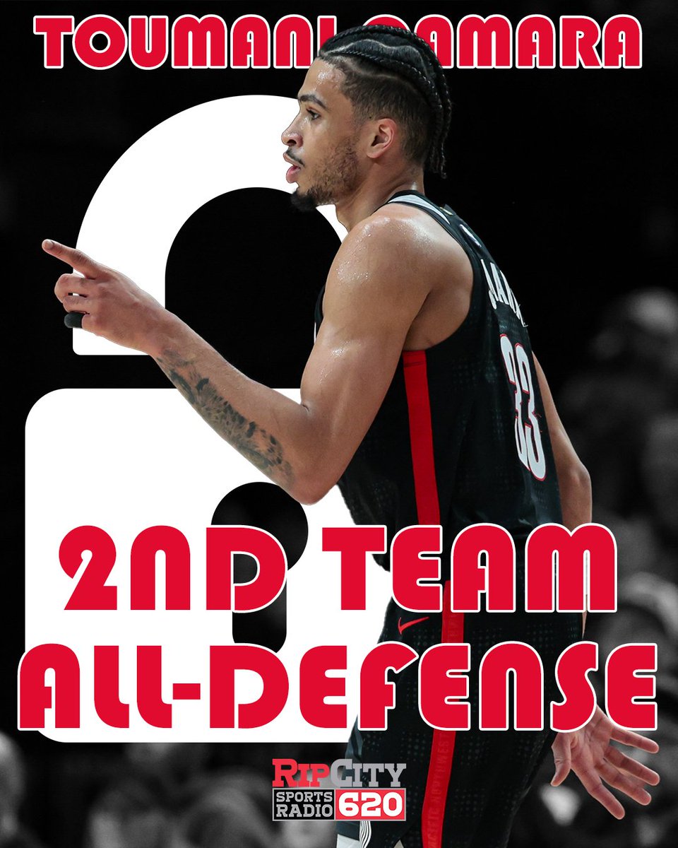🔒🔒🔒

Toumani Camara earns 2nd-Team All-Defense honors!

... and he's only getting better.

#RipCity