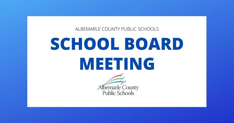 Join us tonight, May 8, for a regular School Board meeting. The meeting will start at 6:30 p.m. in Lane Auditorium at the County Office Building. All community members are welcome to attend.
Stream: streaming.k12albemarle.org/ACPS/schoolboa…
Agenda: esb.k12albemarle.org