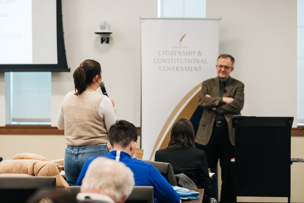 NDConStudies's tweet image. That's a wrap on SP2025! We hosted @diocesefwsb Bishop Rhoades, @SBMayorMueller, and a number of prominent academics who discussed the virtues of political moderation, natural law, AI & democracy, and restoring our civic bargain. Visit constudies.nd.edu for a full review!