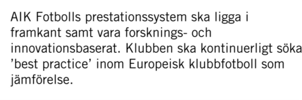 Aik har presenterat ett strategiskt ramverk. I detta framgår nedan. Helt ointressant för Blåvitt uppenbarligen då man på årsmötet avslog en motion som föreslog det här. Styrelsen svar var att man redan har en organisation i världsklass. #ifkgbg